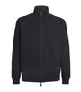 Moncler Black Cotton Logo Zip-Up Cardigan