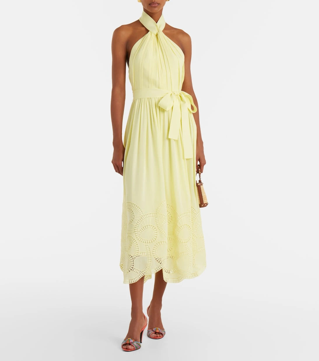Elie Saab - Halterneck silk-blend midi dress