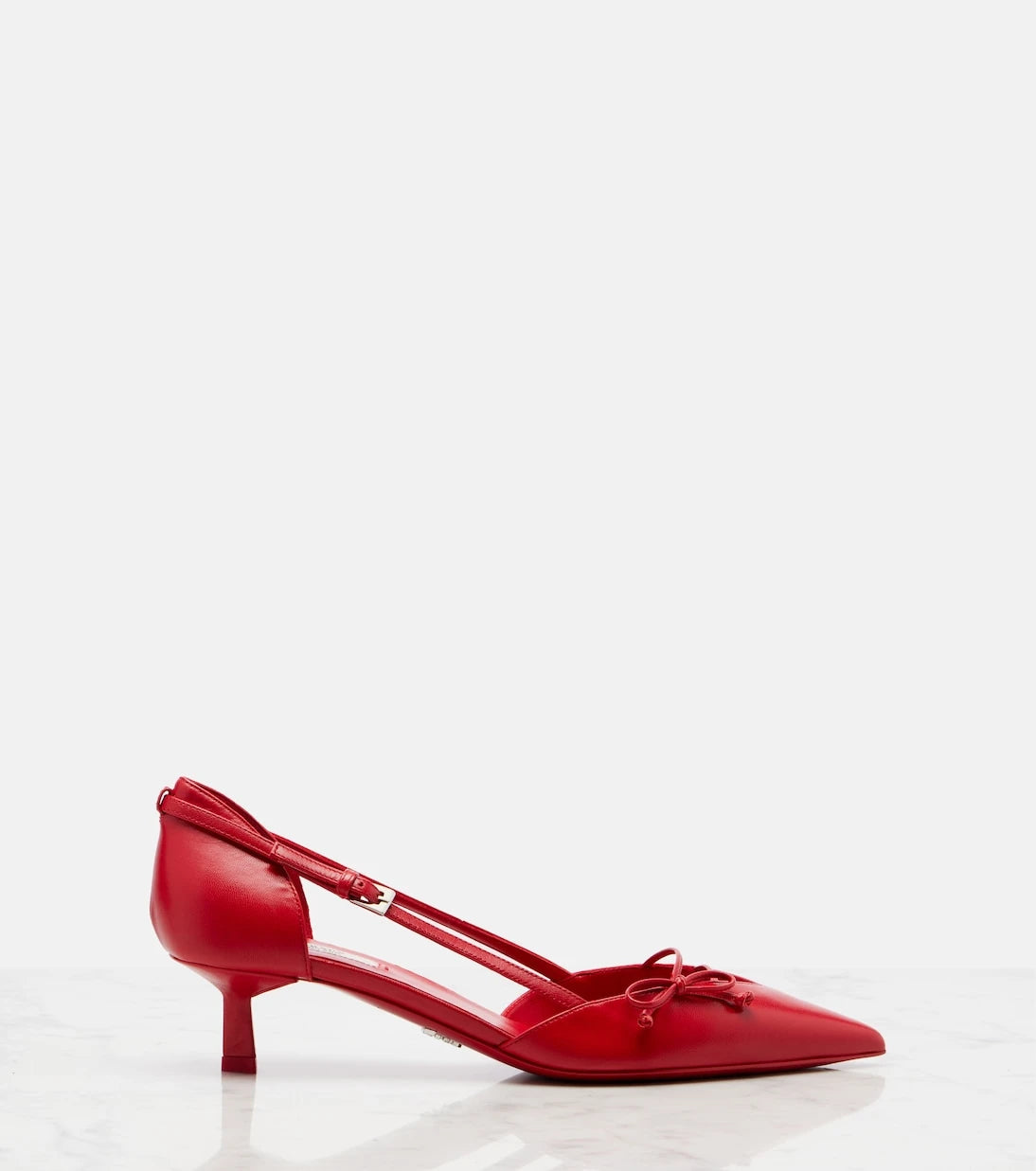 Prada - Bow-detail leather pumps