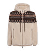 Moncler Brown Wool-Blend Geometric Jacquard Hoodie