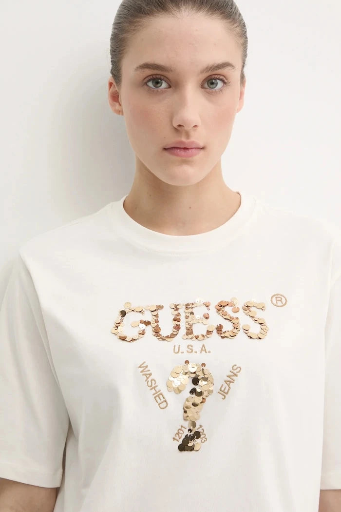 Памучна тениска Guess AURLIE
