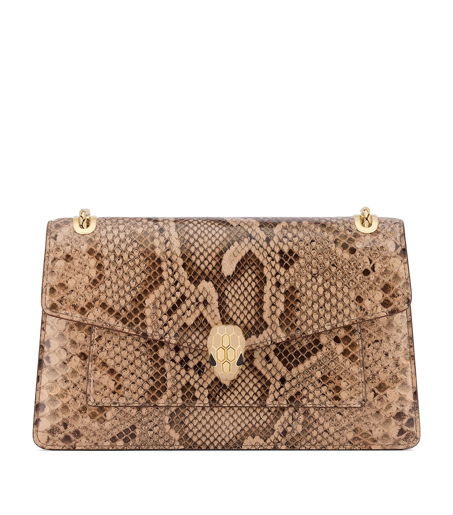 Bvlgari Beige Python Leather Serpenti Forever Shoulder Bag