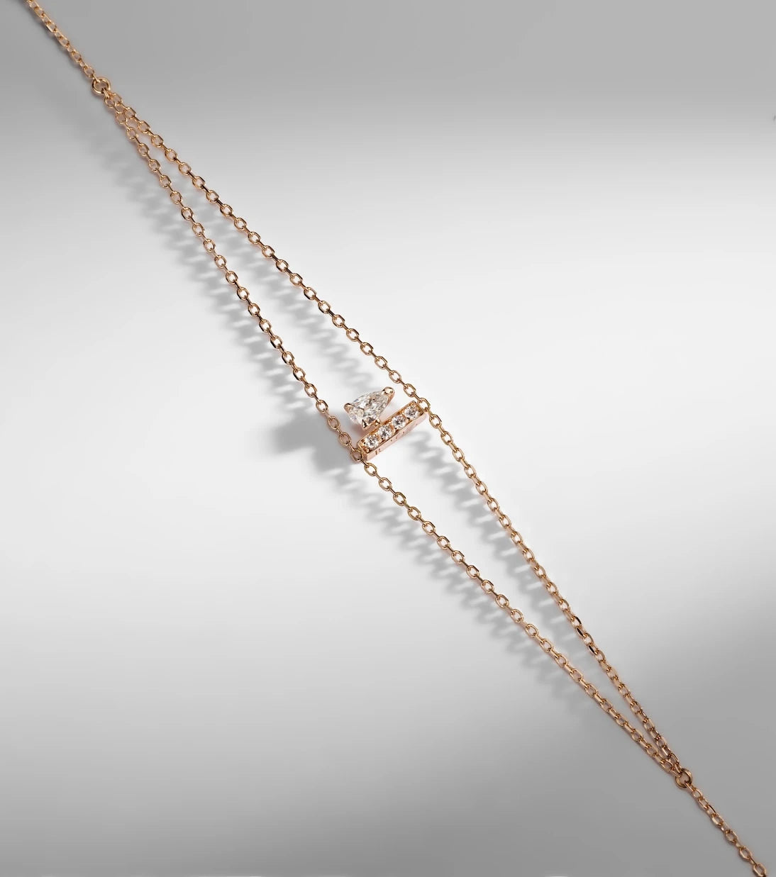 Repossi - Letters 18kt rose gold bracelet with diamonds