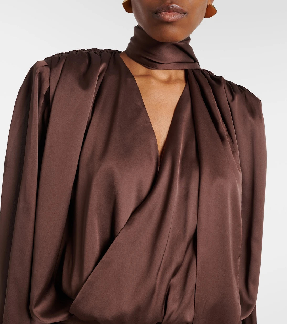 Rotate - Ruched crepe de chine minidress