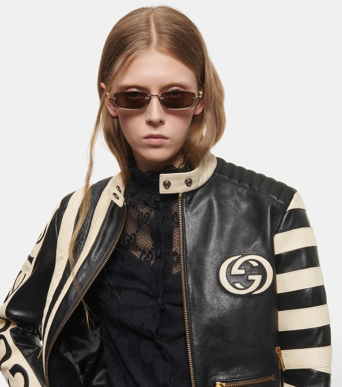 Gucci - نظارة شمسية مستطيلة