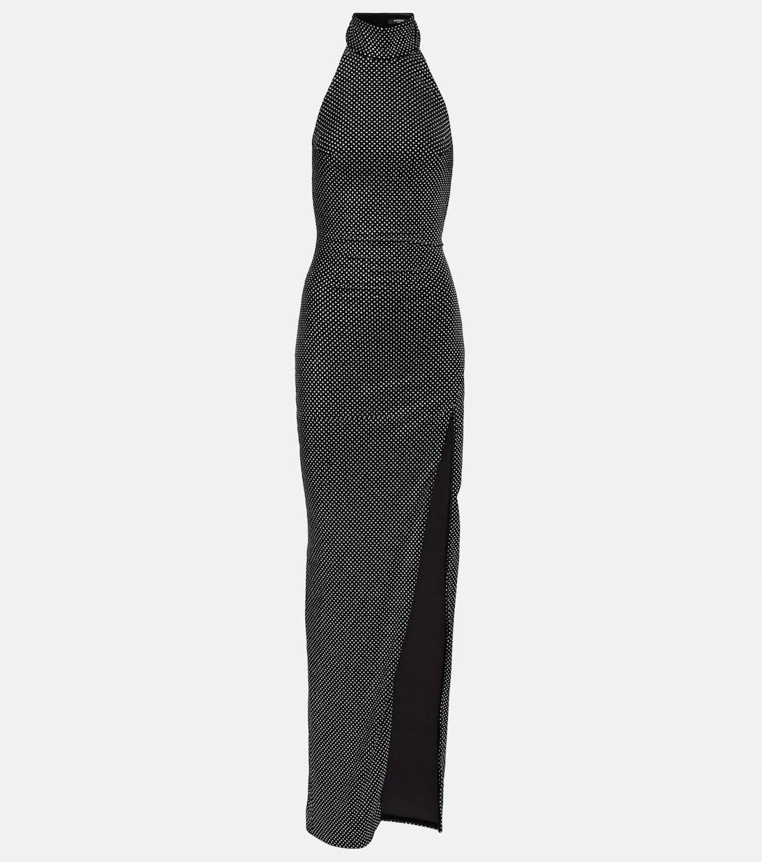 Balmain - Rhinestone-embellished velvet maxi dress