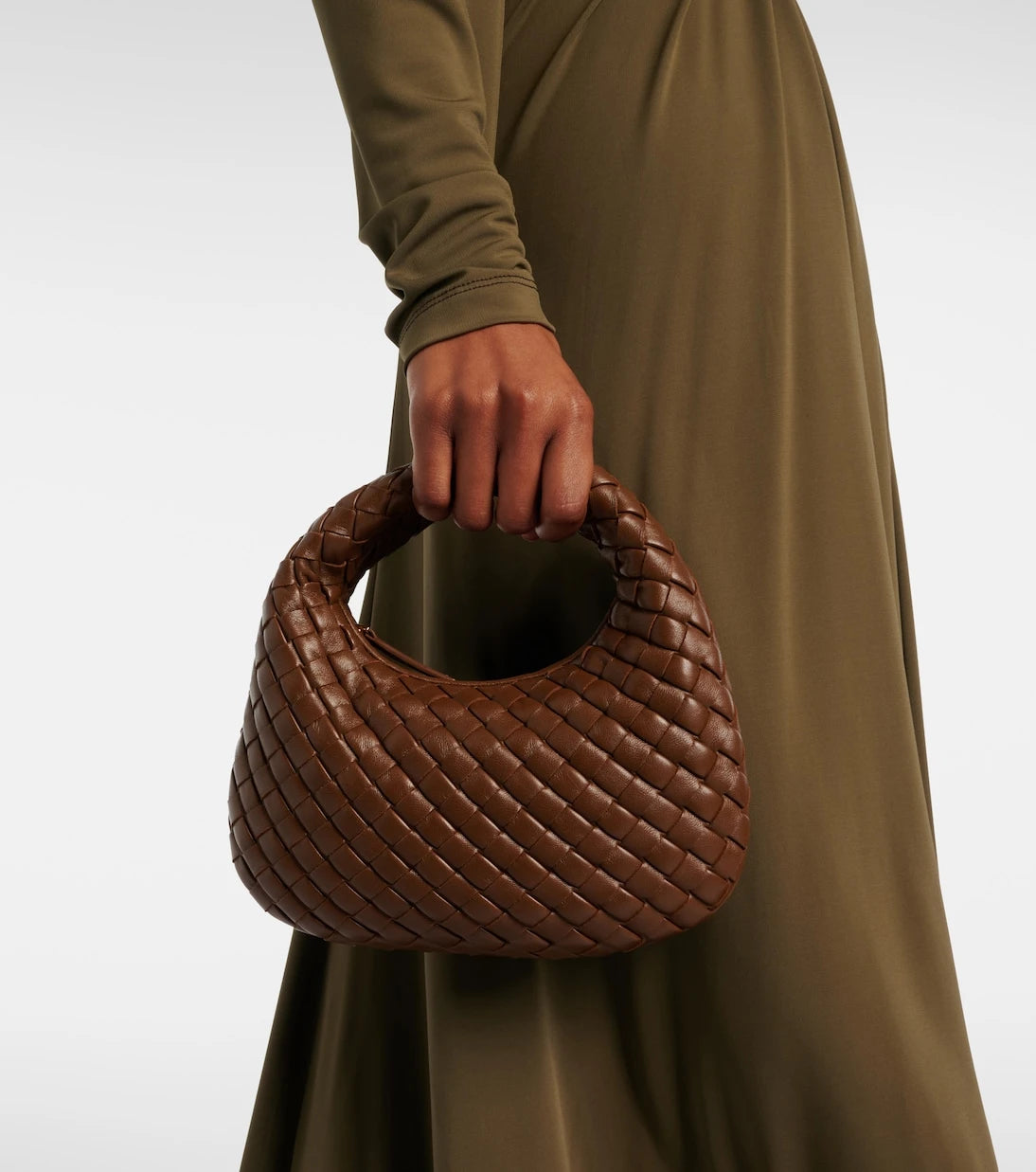 Bottega Veneta - حقيبة يد علوية من الجلد بيبي فينيتا