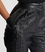 Balmain Black Croc-Embossed Straight-Leg Trousers