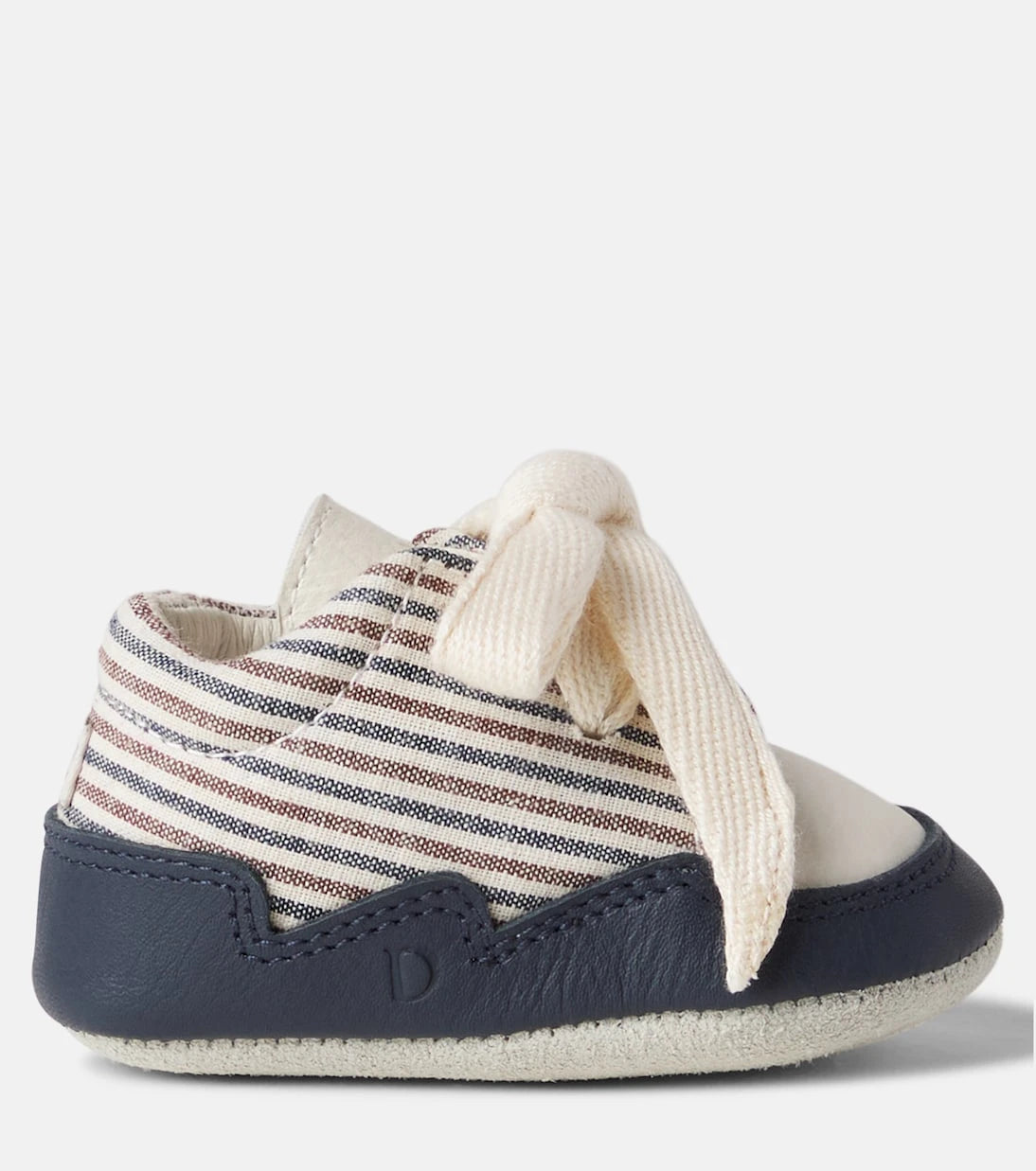 Donsje - Baby Pluksel leather-trimmed striped booties