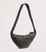 Medium Grained Leather Croissant Shoulder Bag BR490 DARK CHOCOLATE