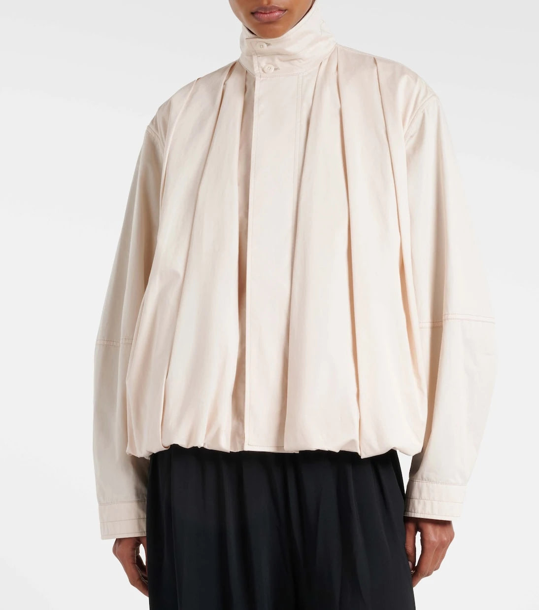 Lemaire - Pleated cotton satin jacket