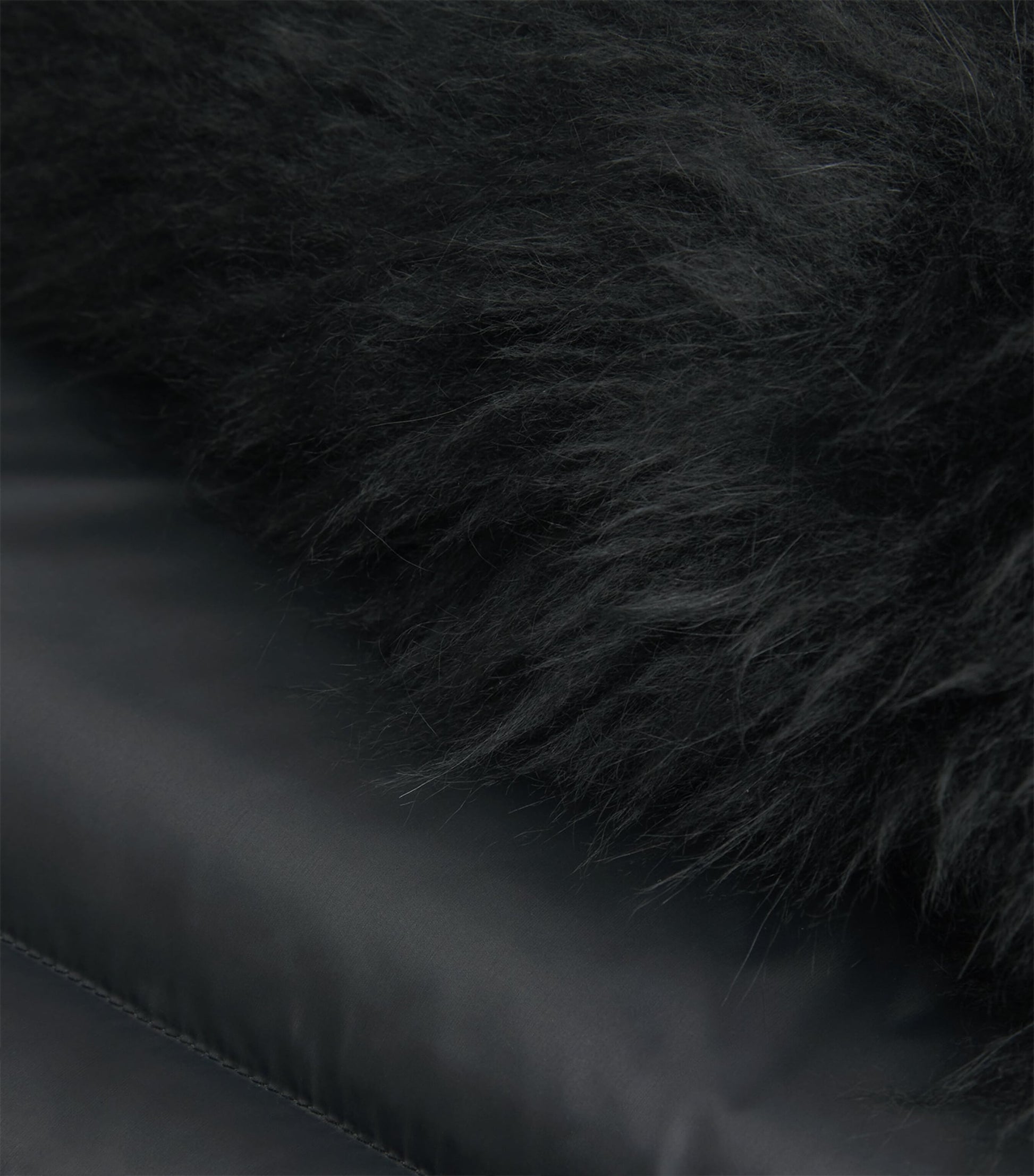 Yves Salomon Black Waterproof Fur-Trim Down Jacket