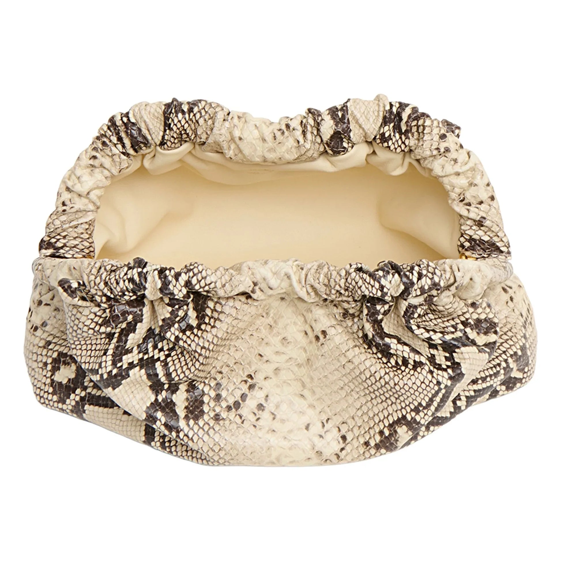 Mansur Gavriel - Mini Bag Cloud Clutch Embossed Snake | Beige