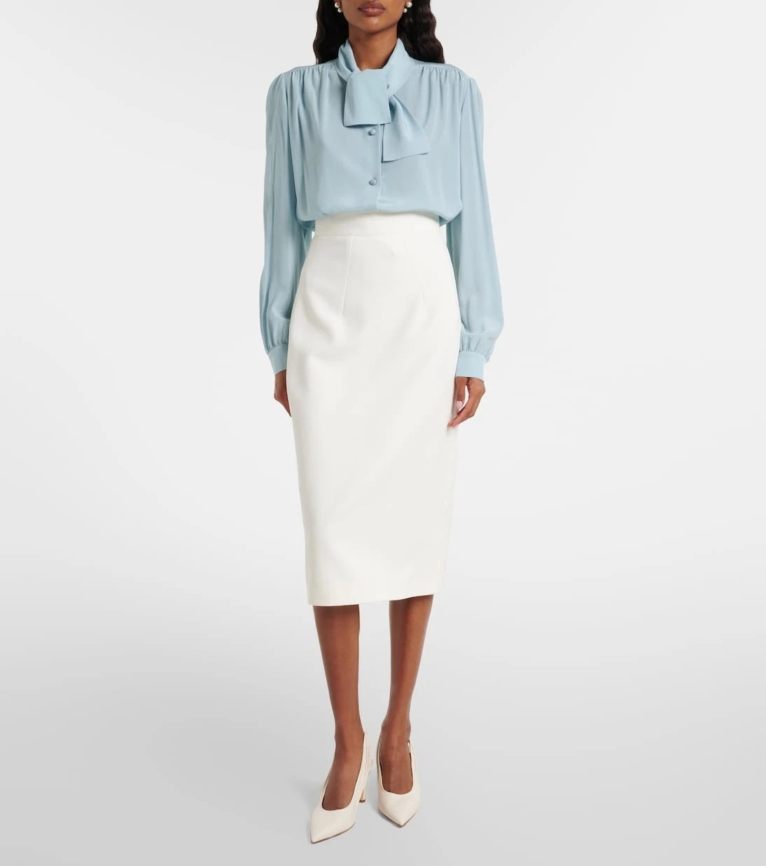 Safiyaa - Hokuku crêpe pencil skirt