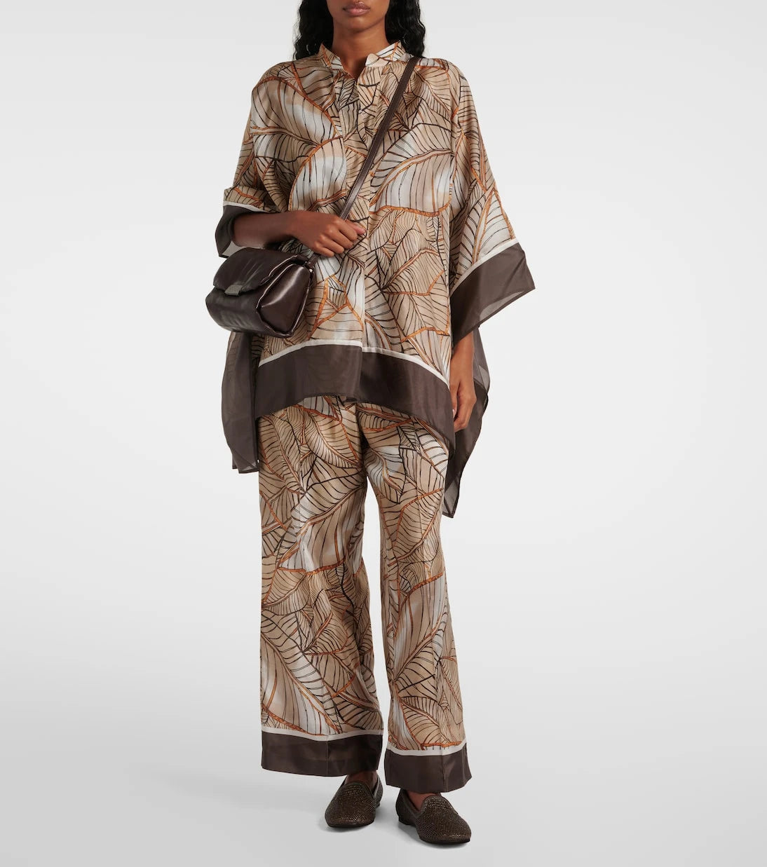 Brunello Cucinelli - Printed silk wide-leg pants