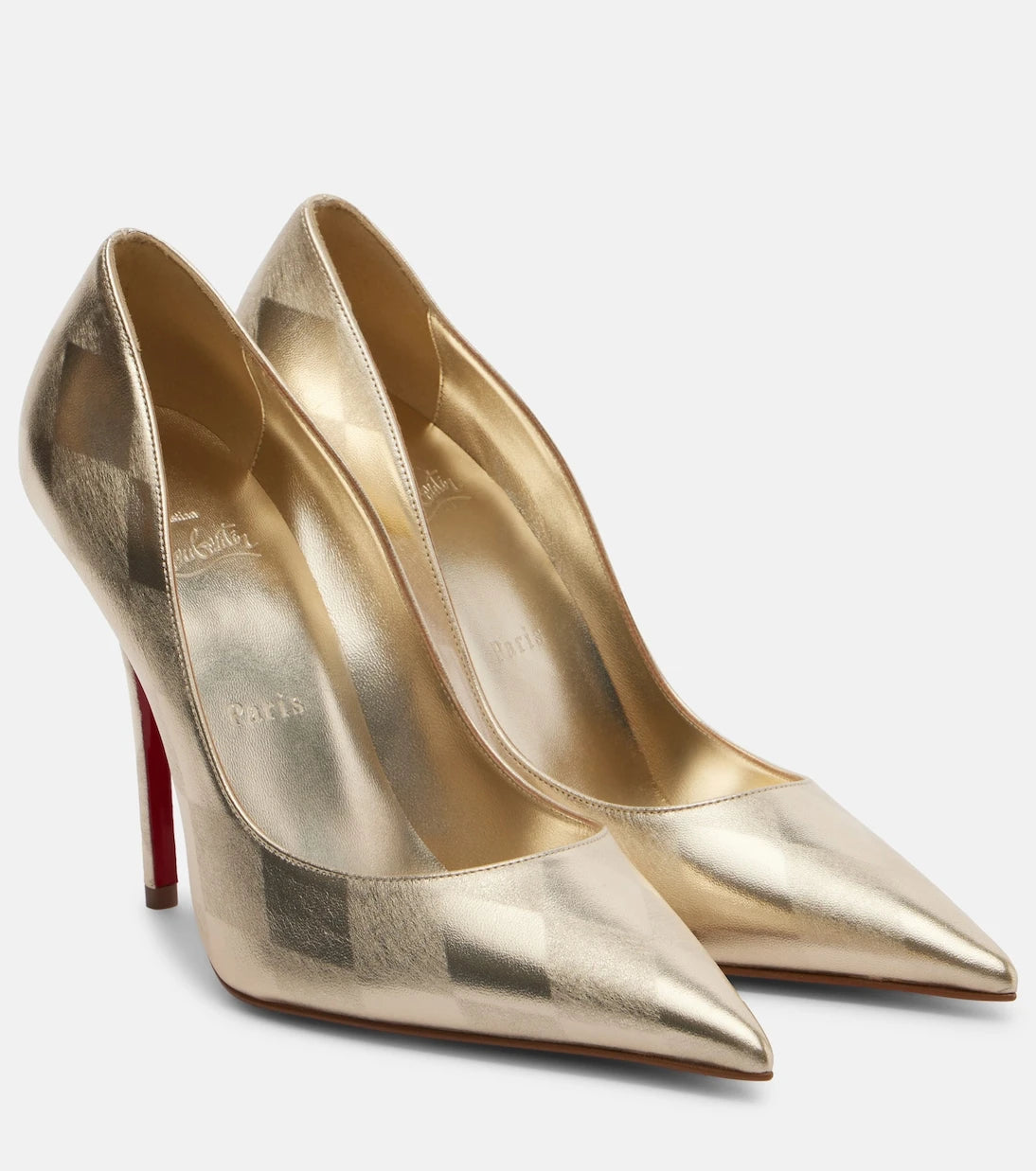 Christian Louboutin - حذاء "ميس زد" بكعب عالٍ من الجلد الميتاليك