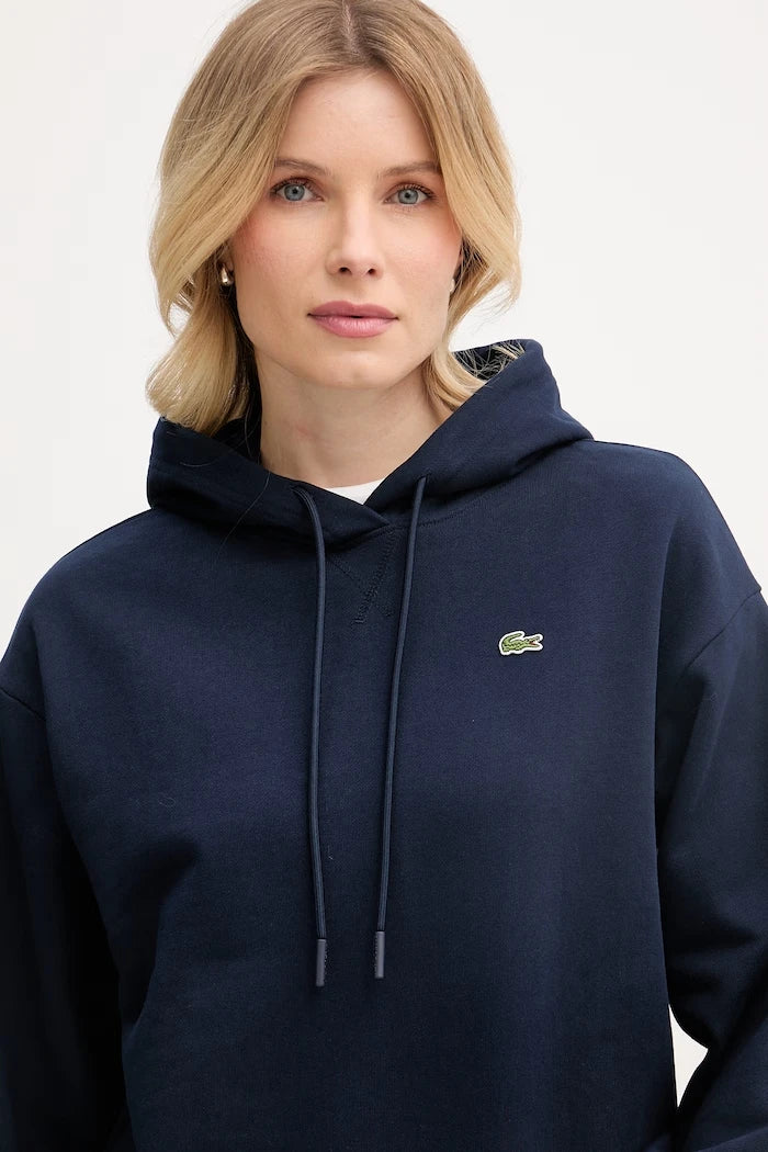 Lacoste kapüşonlu kadın pamuklu sweatshirt