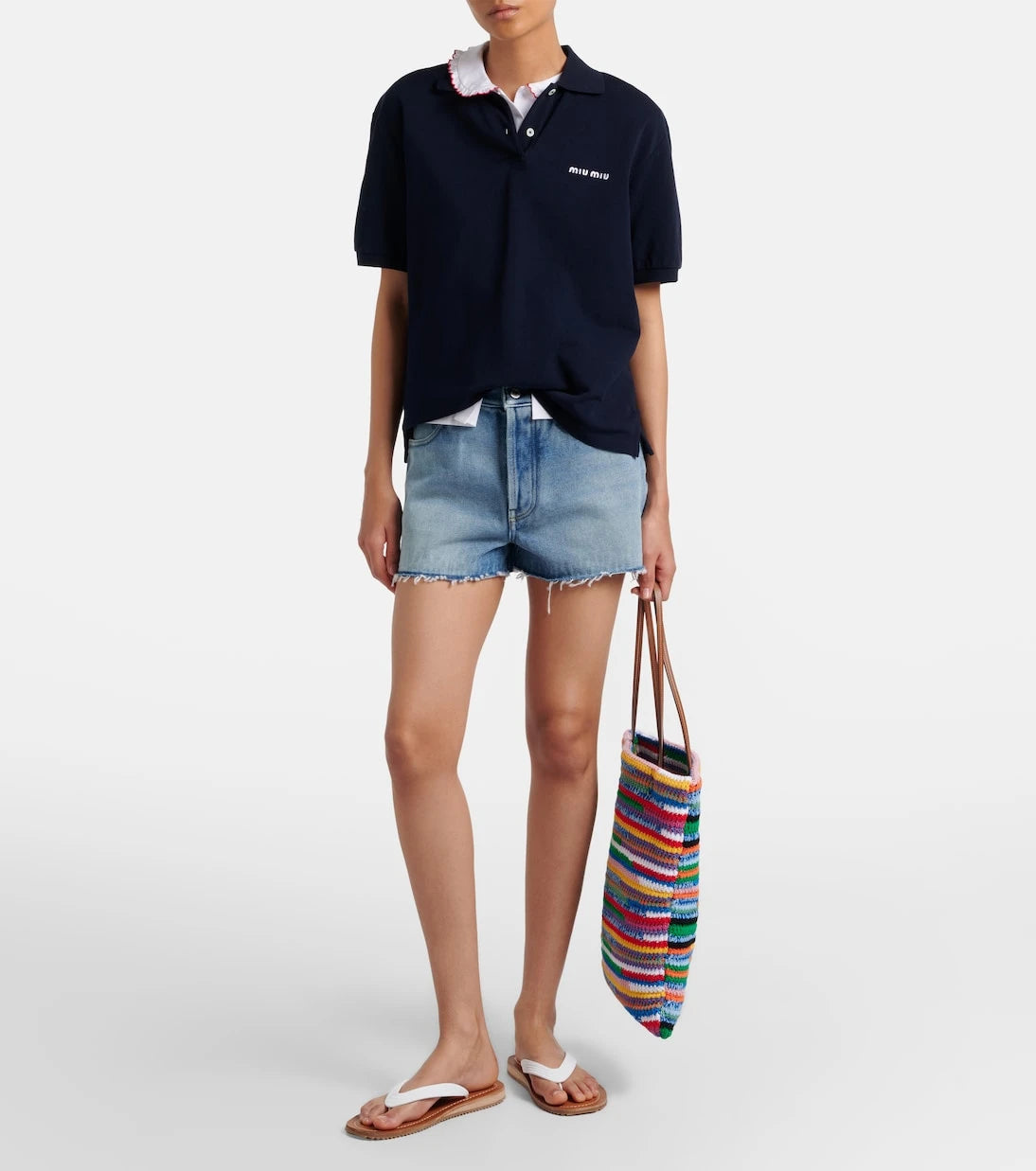 Miu Miu - Frayed denim shorts