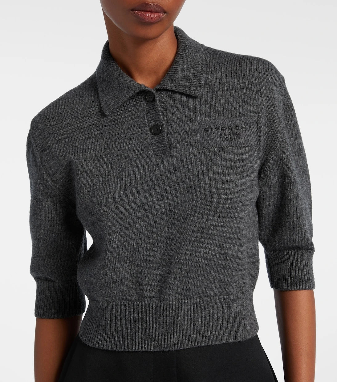 Givenchy - Cropped wool and alpaca polo sweater