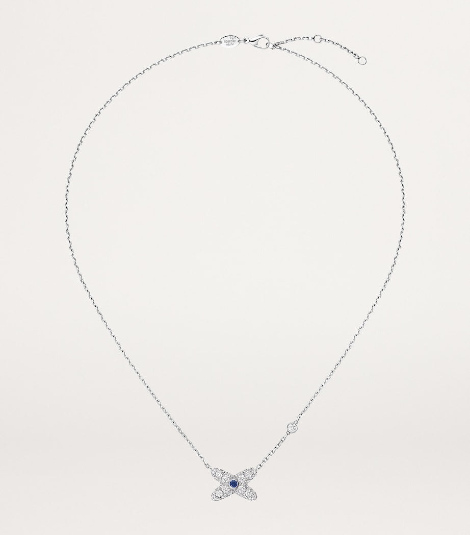 White Gold, Diamond and Sapphire Jeux de Liens Necklace