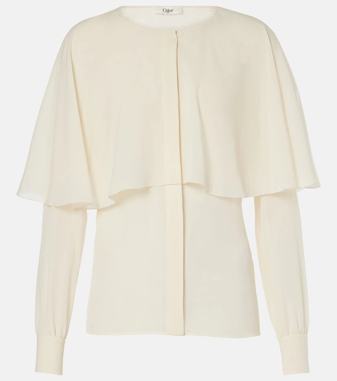 Chloé - Caped silk chiffon blouse