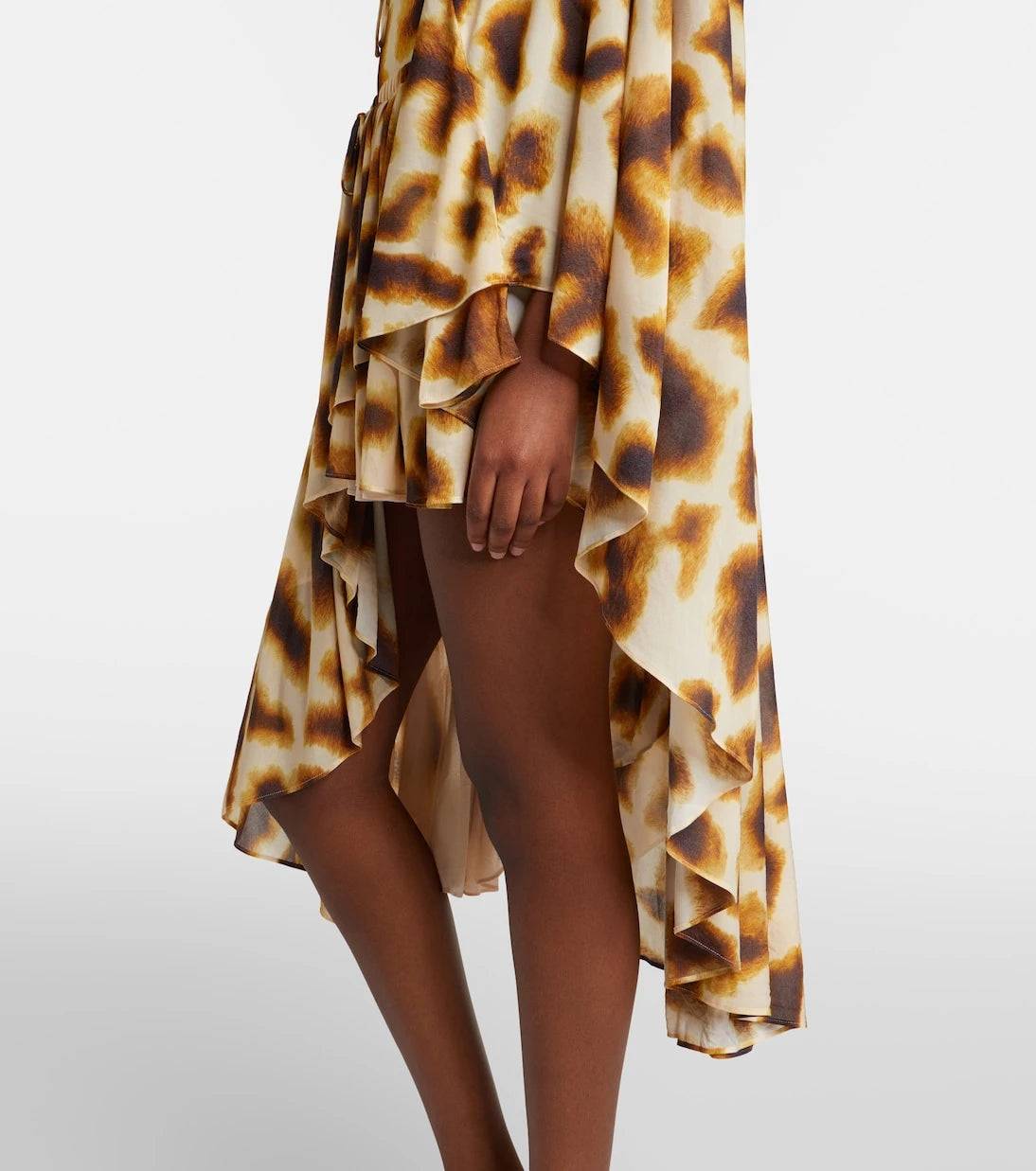 Christopher Esber - Gyre printed asymmetric caped minidress