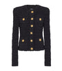 Balmain Black Tweed Button-Up Jacket