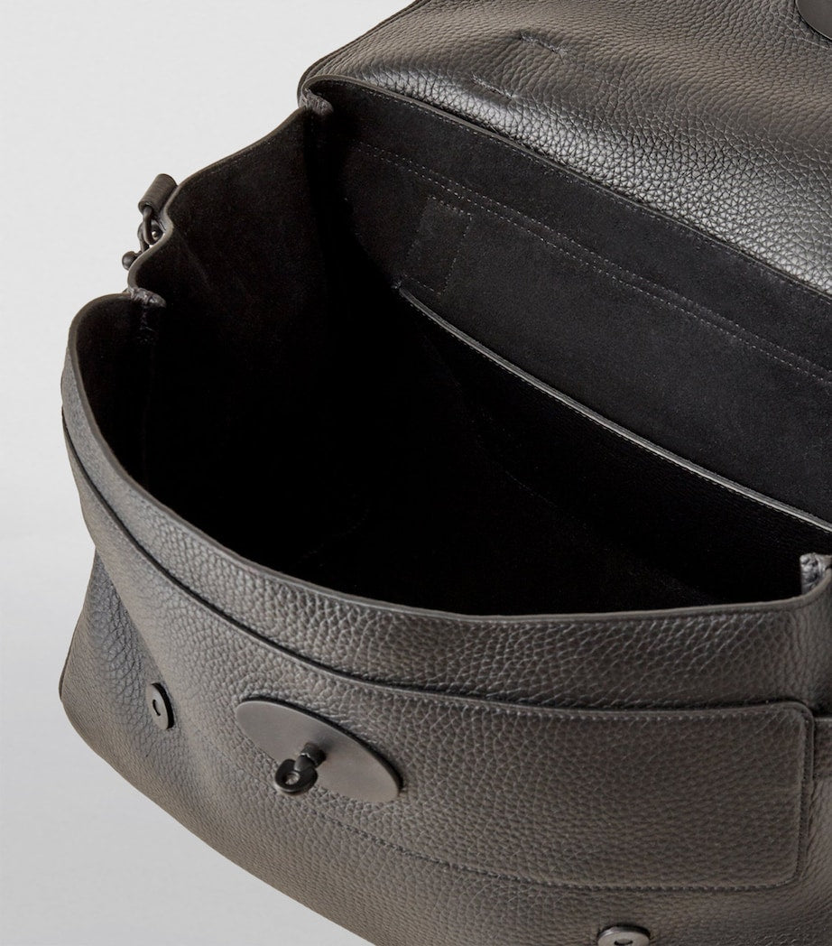 Mulberry Black Oversized Leather Alexa Cross-Body Bag