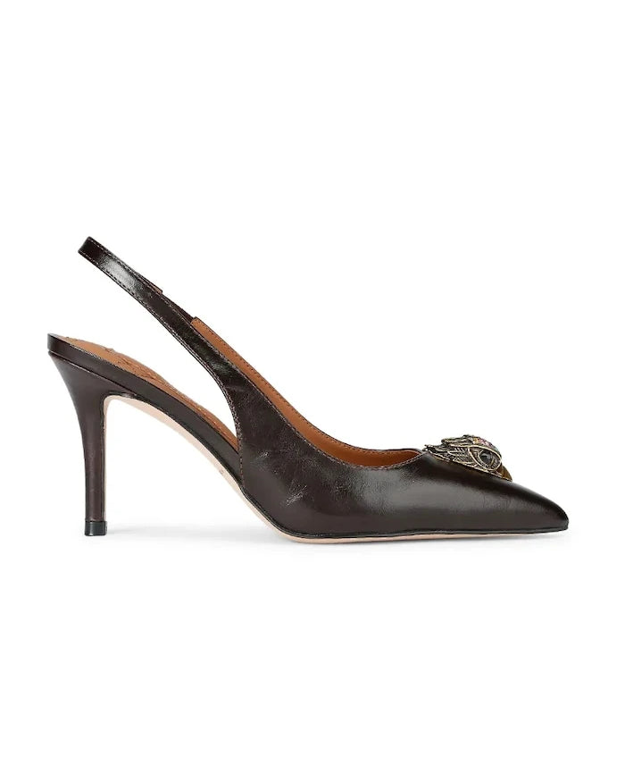Kurt Geiger London deri topuklu ayakkabı Belgravia High Sling Brown
