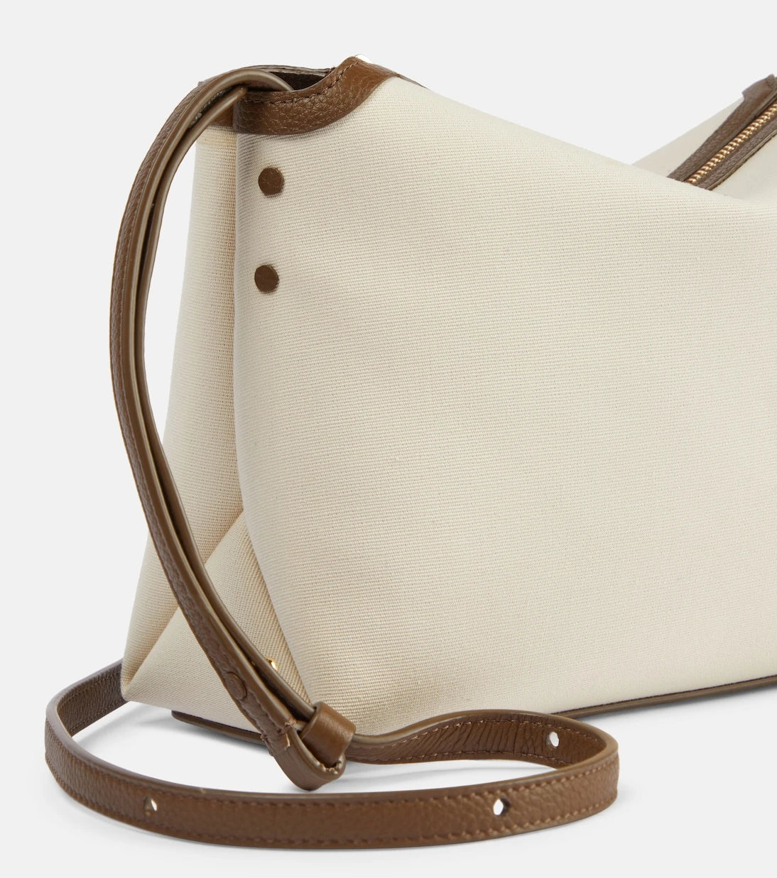 Khaite - Lina leather-trimmed canvas crossbody bag
