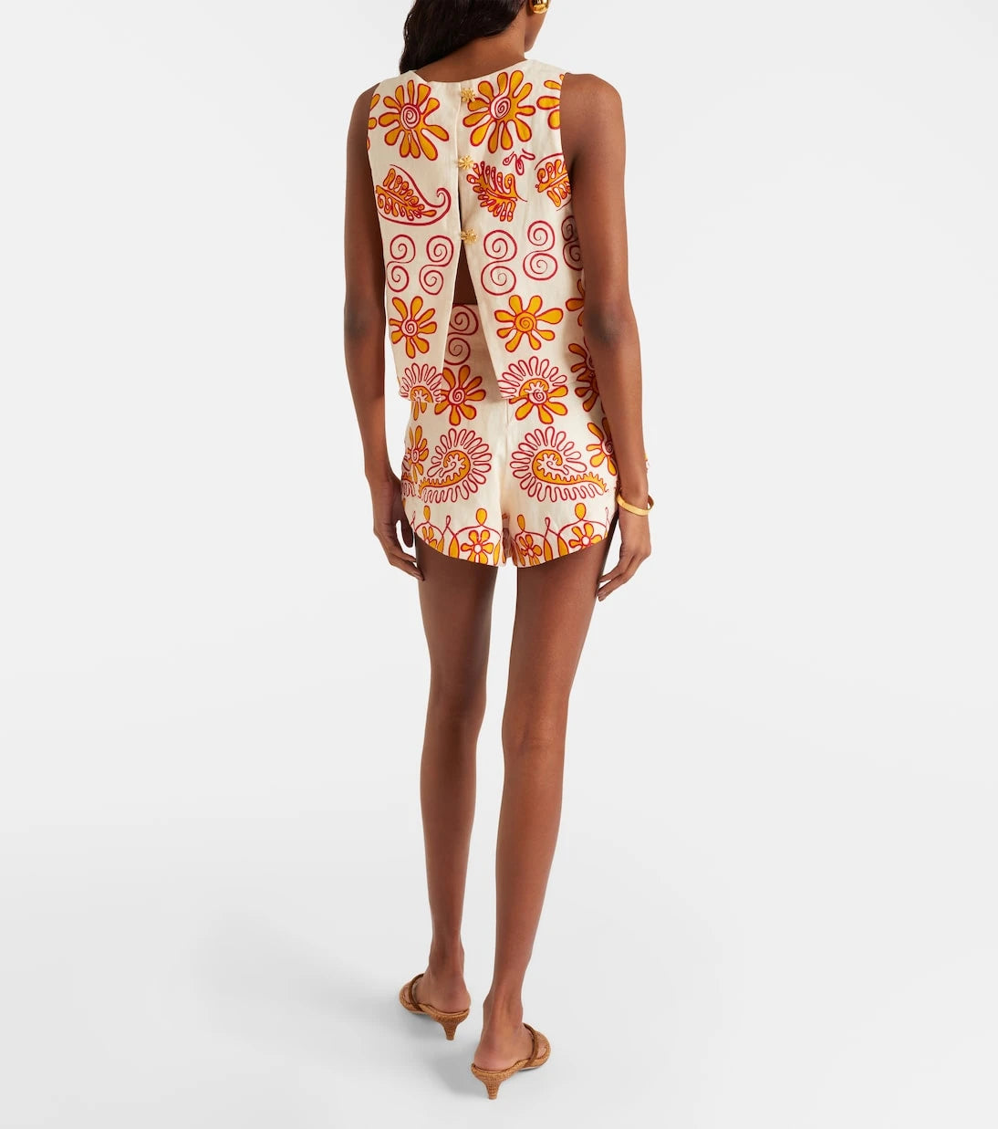 Cala de la Cruz - Bahamas printed linen shorts