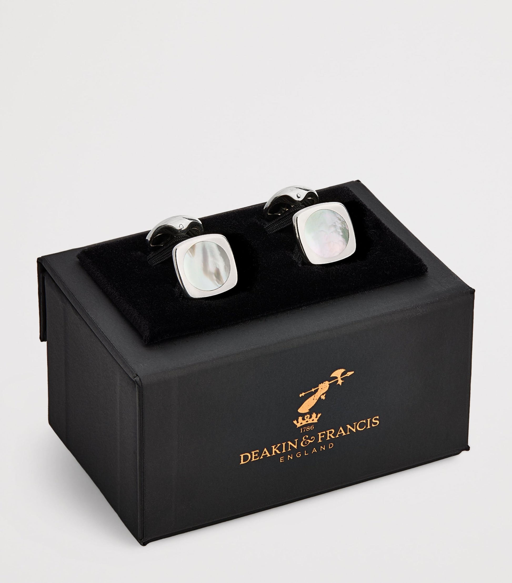Sterling Silver and Mother-of-Pearl Cushion Cufflinks