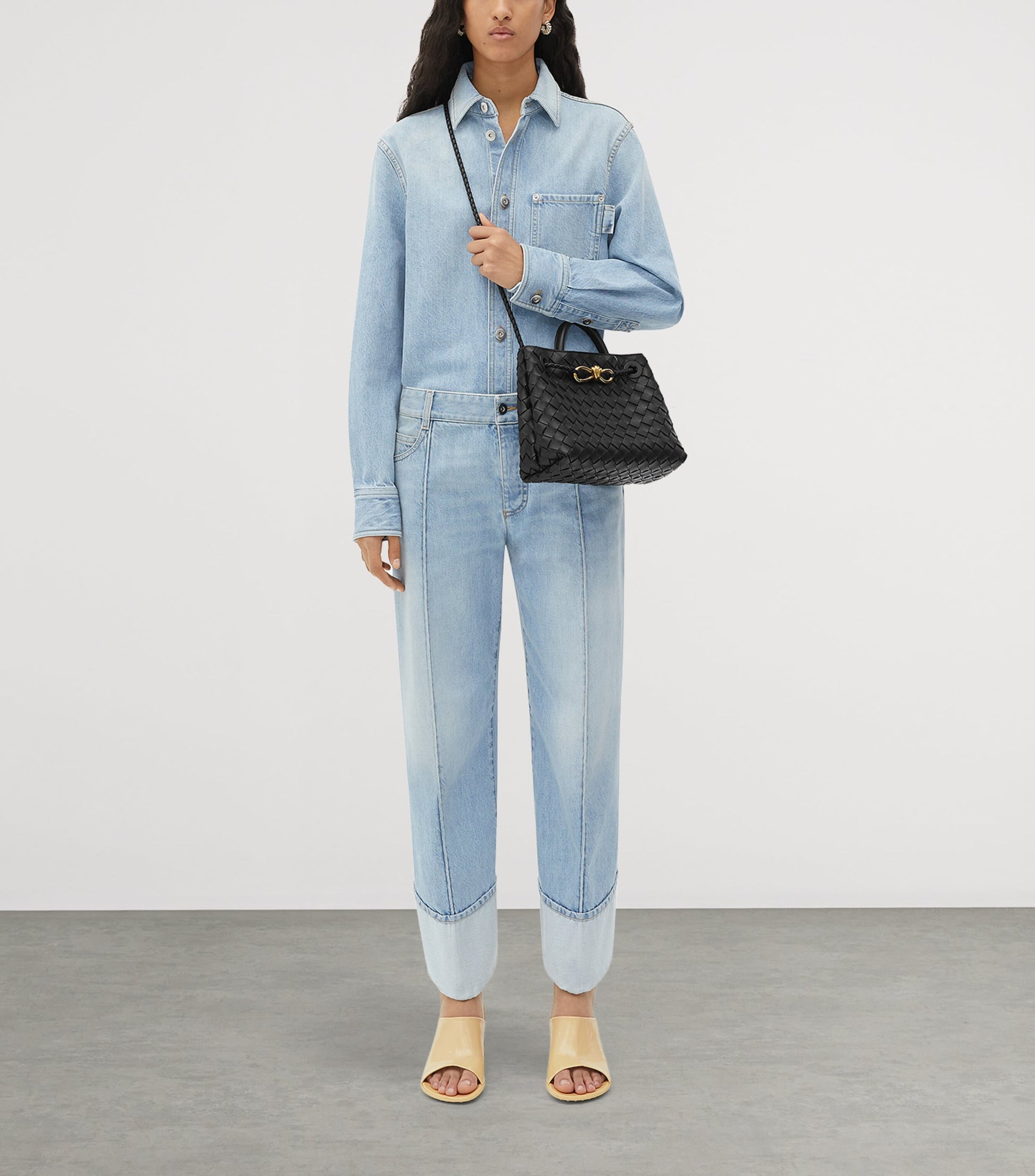 Small Leather Andiamo Top-Handle Bag BLACK-M BRASS-BLACK