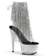 7" Heel Clear-Silver Open Toe Ankle Bootie*