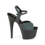 7" Heel Black-Green Ankle Strap Platforms*