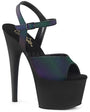 7" Heel Black-Green Ankle Strap Platforms*