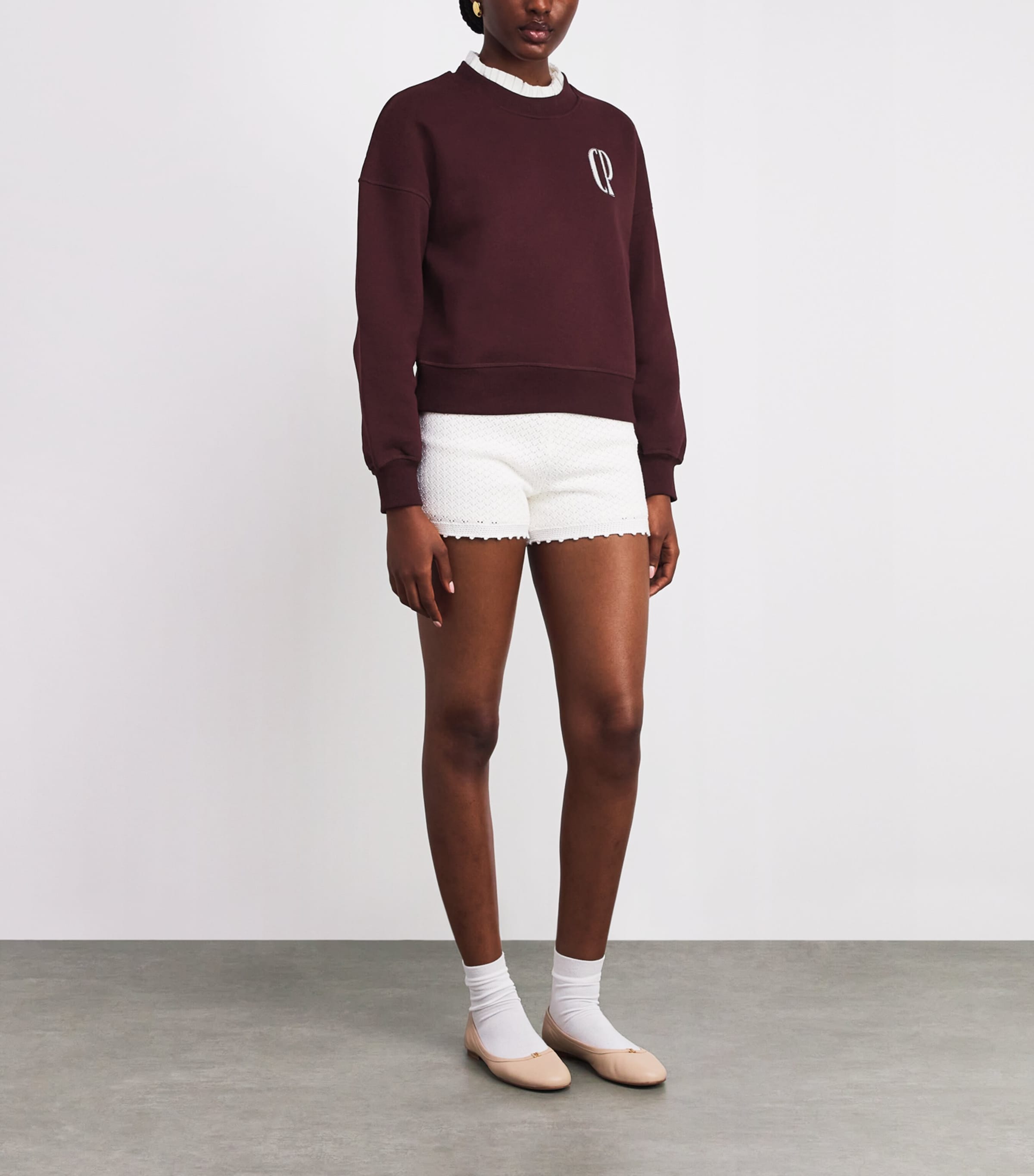 Claudie Pierlot Red Cotton-Blend Logo Sweatshirt