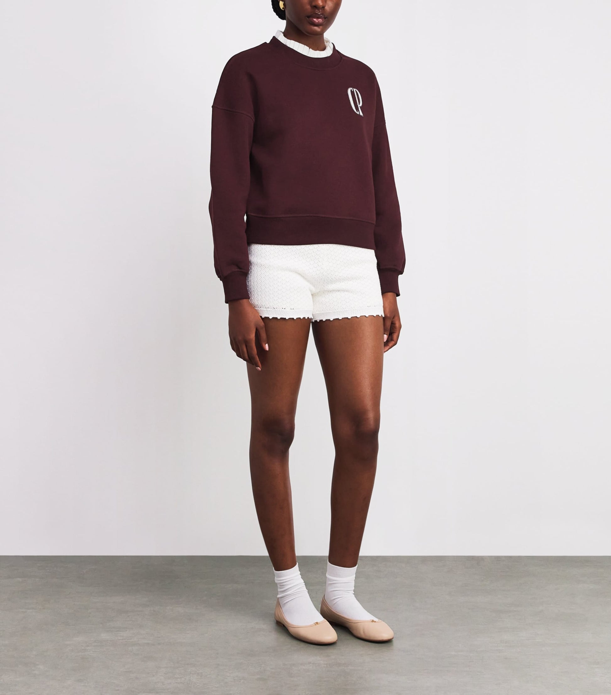 Claudie Pierlot Red Cotton-Blend Logo Sweatshirt