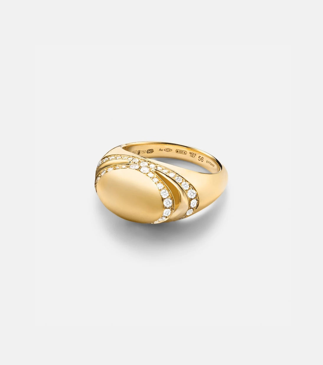 Bvlgari - Bvlgari Cabochon 18kt gold ring with diamonds