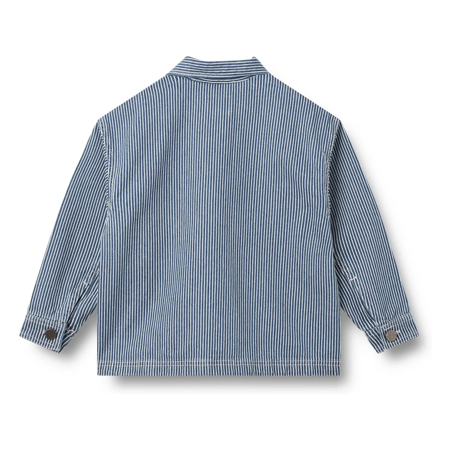 Wheat - Cole Denim Stripe Organic Cotton Jacket | Blue