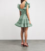 Zimmermann Green Pleated Frill Mini Dress