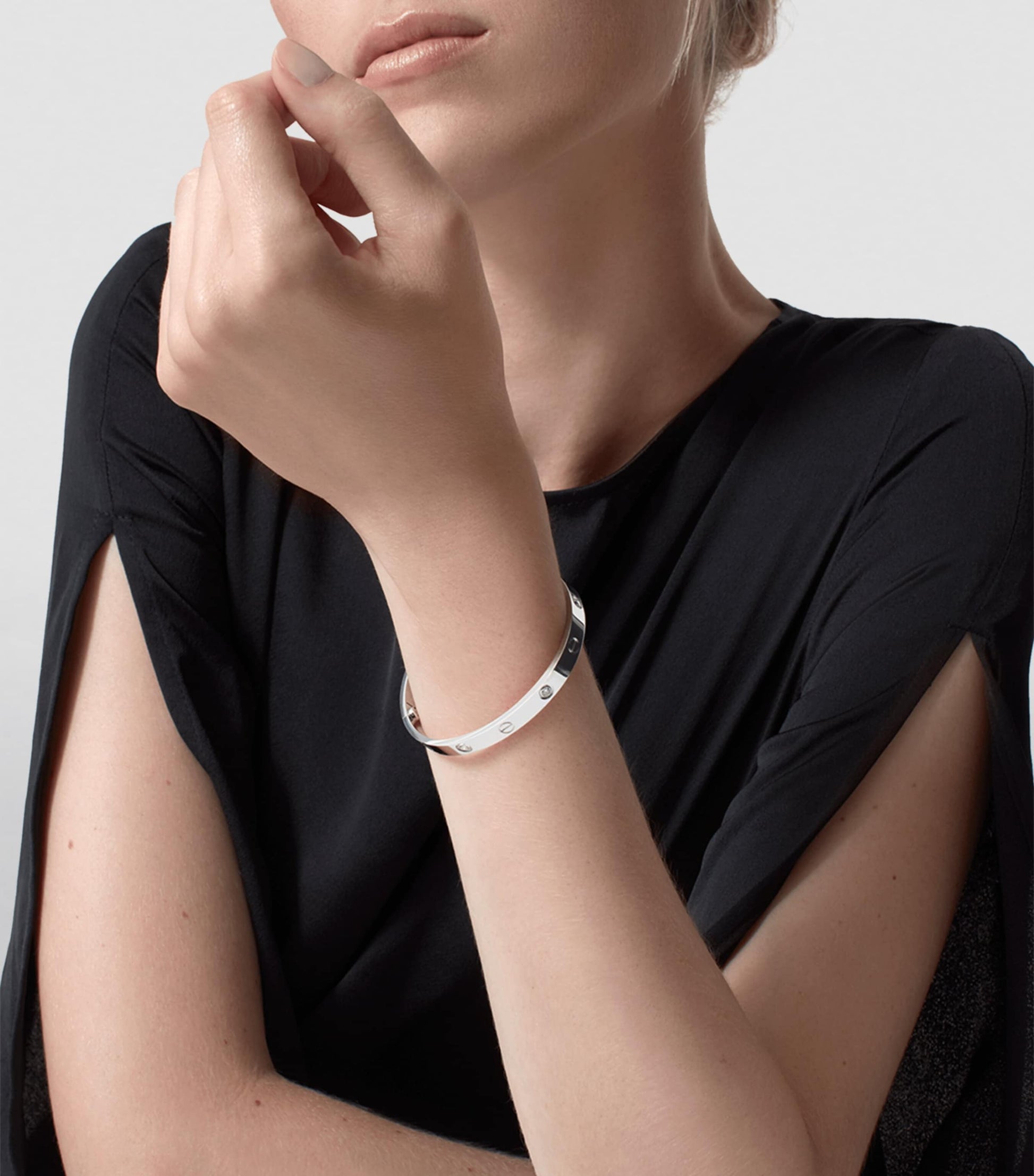 LOVE Classic White Gold 4-Diamond Bracelet