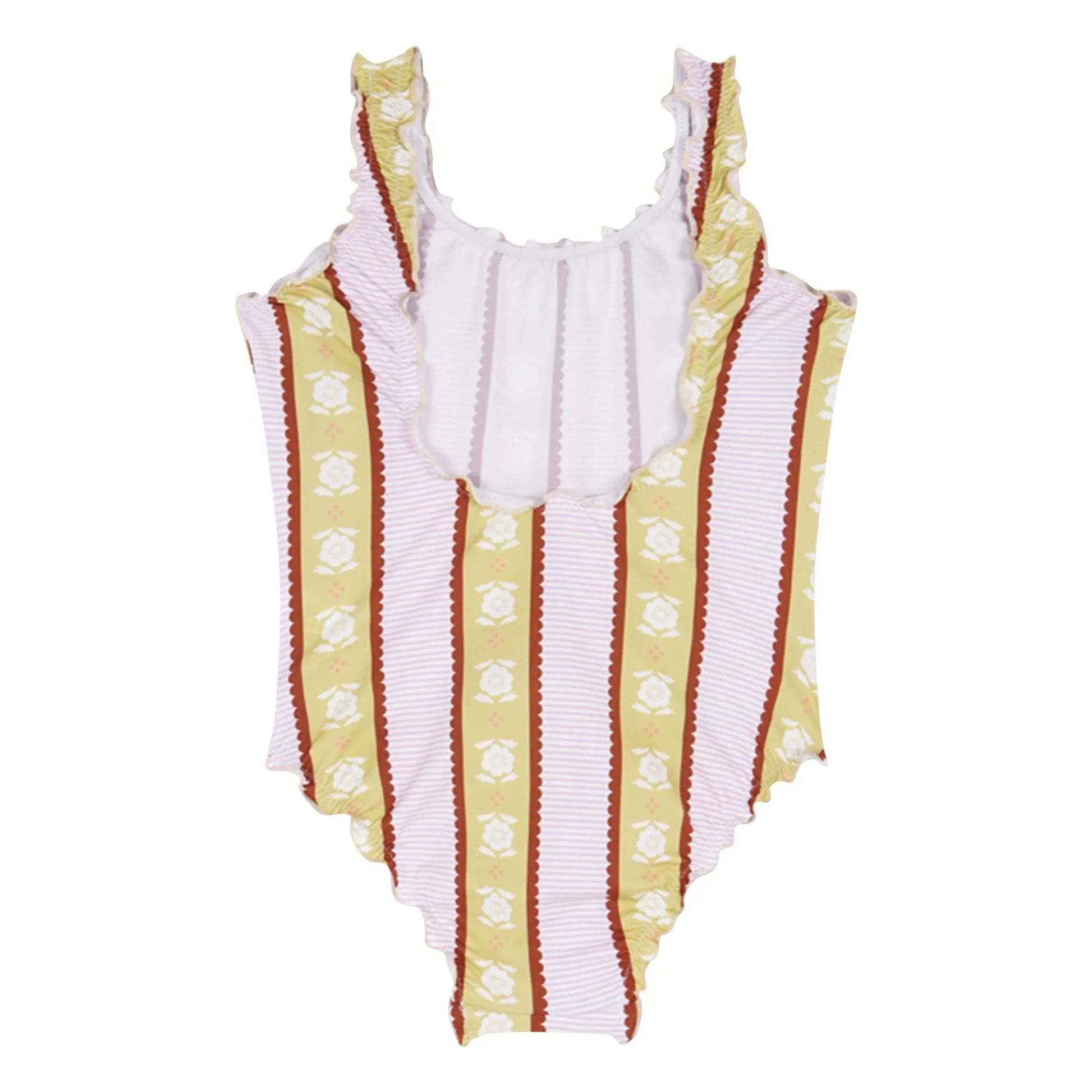 birinit - Caspe Striped Swimsuit Flowers | Pale Pink