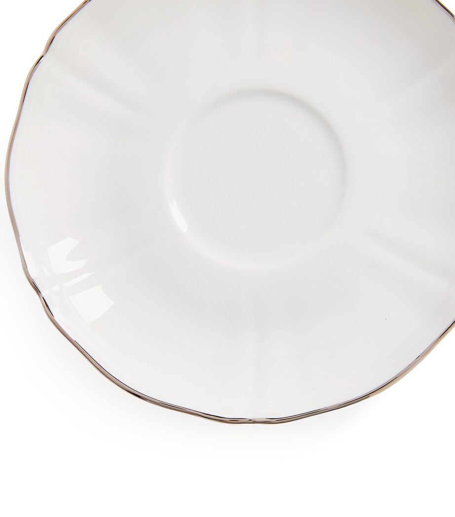 GINORI 1735 Porcelain Corona Platino Tea Saucer (15cm)
