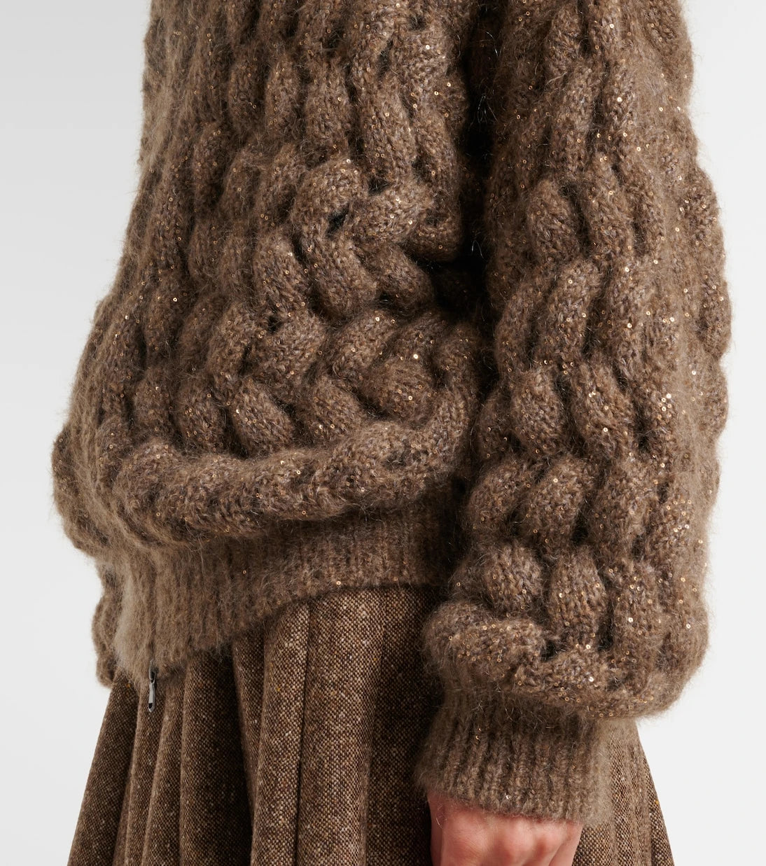 Brunello Cucinelli - Open-knit sequined mohair and wool-blend cardigan
