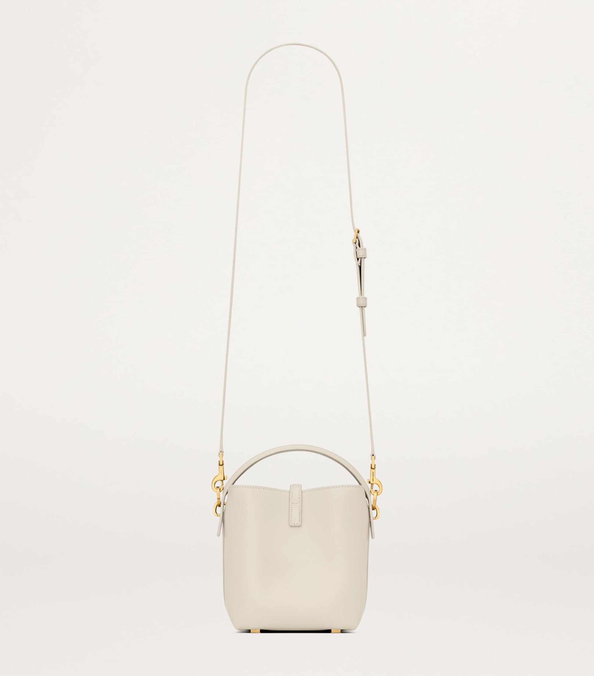 Saint Laurent White Mini Leather Le 37 Bucket Bag