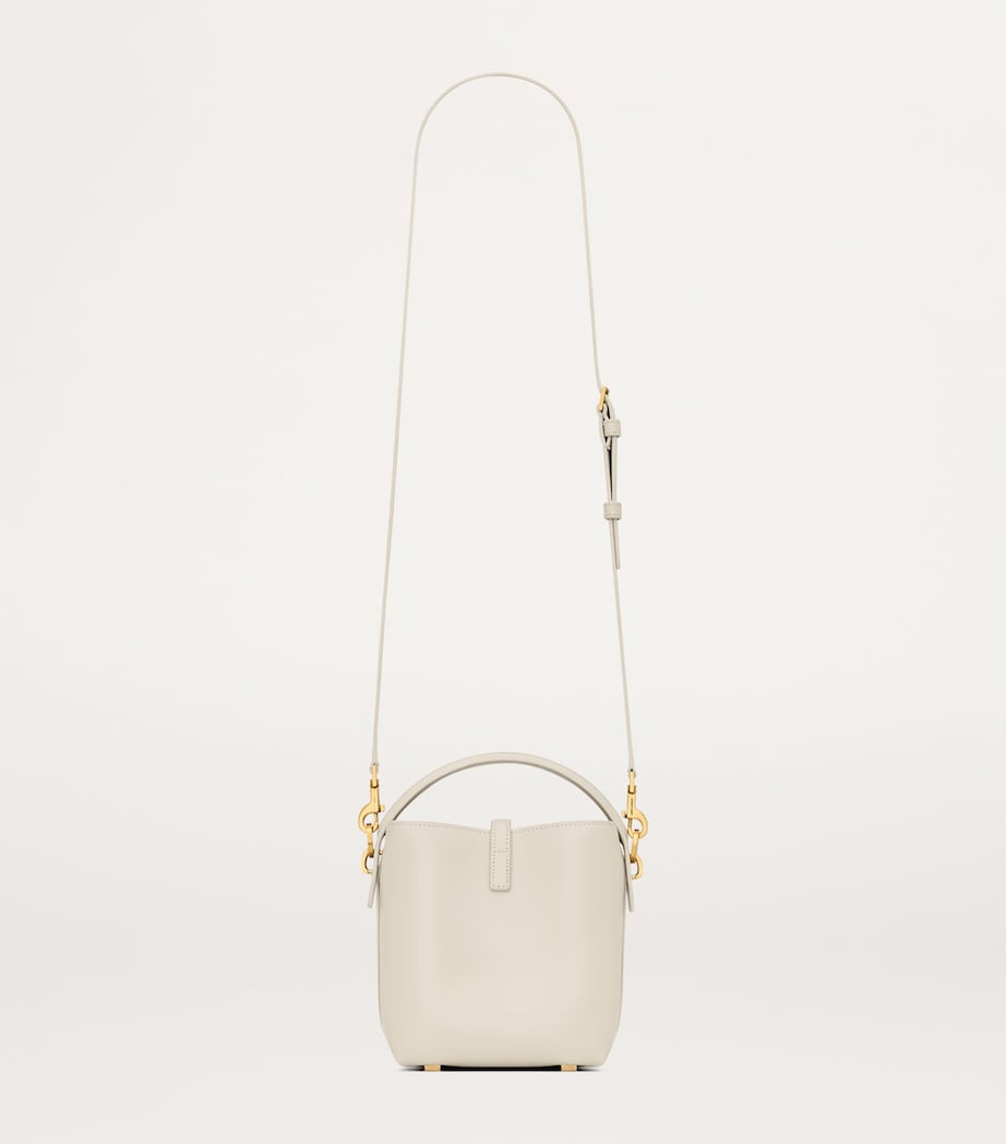 Saint Laurent White Mini Leather Le 37 Bucket Bag