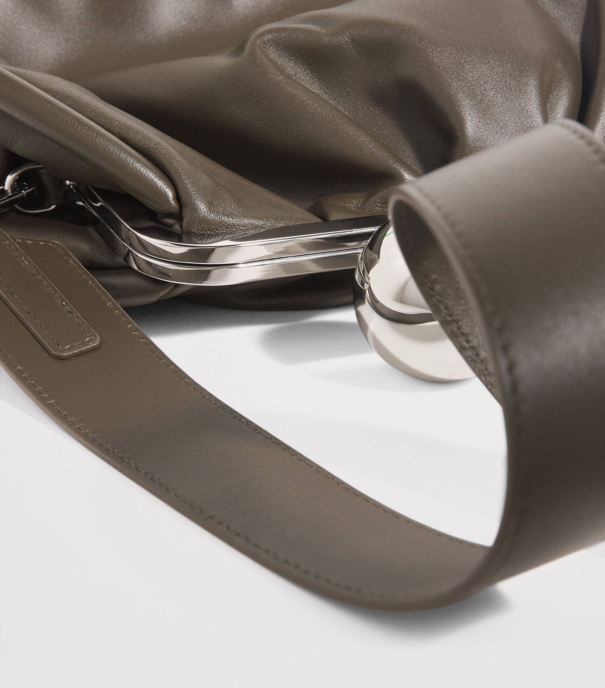 Weekend Max Mara Green Medium Leather Pasticcino Clutch Bag