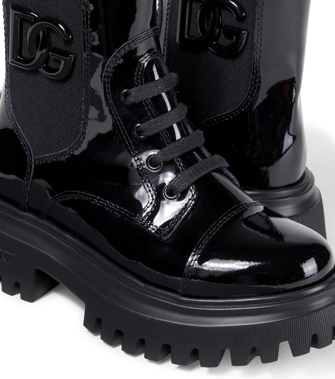 Dolce&Gabbana Kids - DG patent leather combat boots