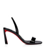 Christian Louboutin Black Condora Patent Leather Slingback Sandals 85